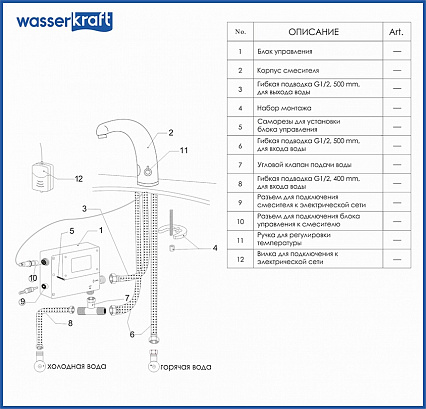 Смеситель для раковины WasserKRAFT Rossel 2813 сенсорный