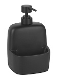 Дозатор жидкого мыла WasserKRAFT K-8499BLACK с емкостью для губки