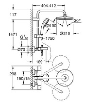 Душевая стойка Grohe Tempesta Cosmopolitan 210 26223001