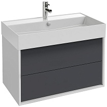 Мебель для ванной Jacob Delafon Vivienne 80 см, белый меламин/серый сатин