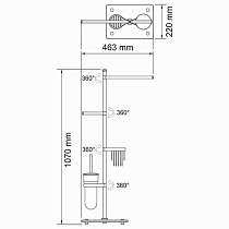 Стойка напольная WasserKRAFT K-1248 глянцевый хром