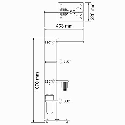 Стойка напольная WasserKRAFT K-1248 глянцевый хром