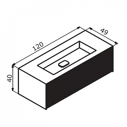 Тумба с раковиной Orka Cube 120 см, антрацит матовый 3000381