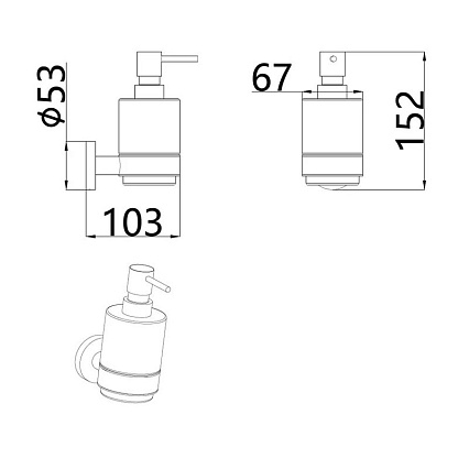 Дозатор для мыла AQUAme Trento AQM7213CR хром