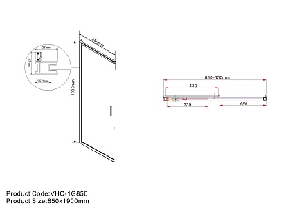 Душевой уголок Vincea Гарда (Garda) VSS-1G8585CL 85x85 хром, прозрачное