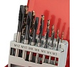 Набор машинных метчиков H-Tools M3-M12 HSSE-TiALN DIN371/376 + сверла 14пр 245051FHT