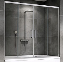 Шторка для ванны Abber Schwarzer Diamant AG57150 150x140 хром