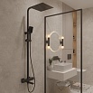 Душевая стойка Oliveeka D-Line OL-739901-MB с термостатом, черный матовый