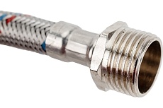 Подводка для воды СТМ сталь, 1/2&quot;, гайка-штуцер, 180 cм CWFHM180