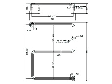 Полотенцесушитель водяной Margaroli Vento 408S610MB 53x66 матовый черный