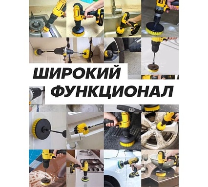 Щетки сменные для уборки, химчистки автомобиля, набор 10 предметов ISMA ISMA-7714(58511)
