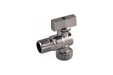 Шаровой угловой кран для бытовых приборов СТМ СТАНДАРТ 1/2х3/4&quot;, ш/ш, с отражателем бабочка, удлиненная резьба, хром CAMR1234