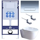 Подвесной унитаз SET Aquatek Поларис-01-016 4в1, кнопка хром
