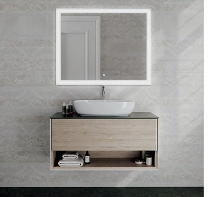 Тумба с раковиной Kerama Marazzi Plaza Modern 100 см, 1 ящик, дуб орегон