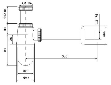 Сифон для раковины Timo 960/03L черный