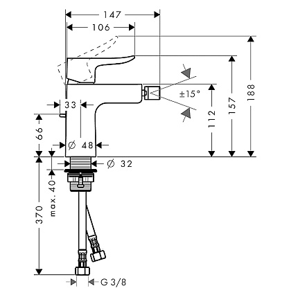 Смеситель для биде Hansgrohe Metris 31280000