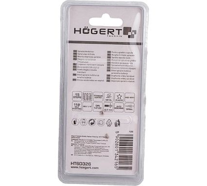 Сверло ступенчатое спиральное 4-32 мм Hoegert Technik HT6D326