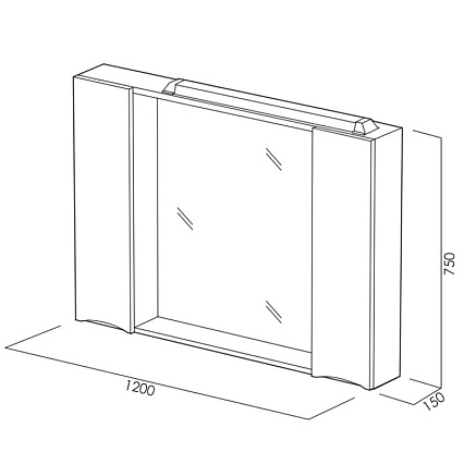 Зеркальный шкаф BelBagno MARINO-SPC-1200/750-2A-BL-P 120 см, Bianco Lucido