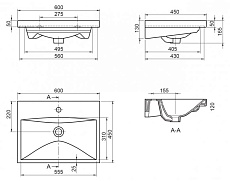 Раковина BelBagno BB-0320-60-LVB 60 см