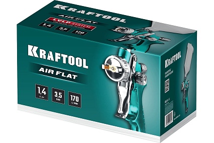 Пневматический краскопульт c верхним бачком Kraftool AirFlat LVLP 06524-1.4