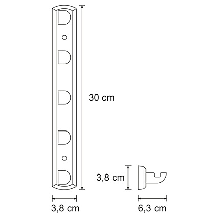 Крючок WasserKRAFT Kammel K-8375, планка 5 крючков