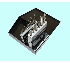 Резьбонарезной набор CNIC из 9 метчиков М3-М12 и 9 сверл d2.5-d10.3 Р6М5 в мет. кор.18 поз 66907