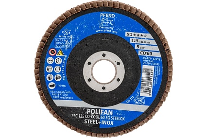 Круг шлифовальный лепестковый PFC 125 CO-COOL 60 SG STEELOX PFERD 67760625