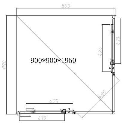 Душевой уголок Vincea Slim-N VSS-4SN900CL 90x90 хром, стекло прозрачное