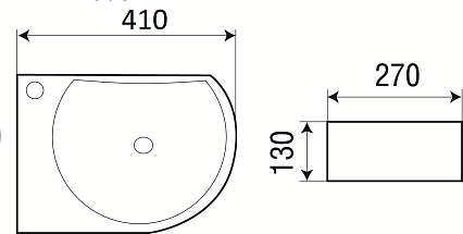 Раковина WeltWasser AISBACH 5014L 41 см, 10000003876 белый глянец