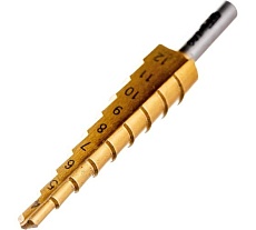 Сверло ступенчатое по металлу HSS TIN 4-12 мм Redverg 501121 6627084