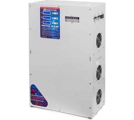Стабилизатор напряжения 3 фазы (12000 х 3 ±3 В 250-450 В) Энерготех UNIVERSAL 514531
