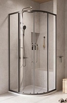 Душевой уголок Cezares Relax-304 100x100 прозрачный, оружейная сталь RELAX-304-R-2-100-C-GM