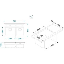 Кухонная мойка Alveus Granital Atrox 50 1132000 79 см бежевый