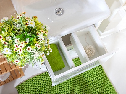 Мебель для ванной Бриклаер Палермо 55 см напольная, белый глянец