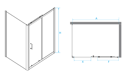 Душевой уголок RGW Passage PA-74 (PA-14B + Z-050-2B) 160x80, прозрачное, черный, 410874168-14