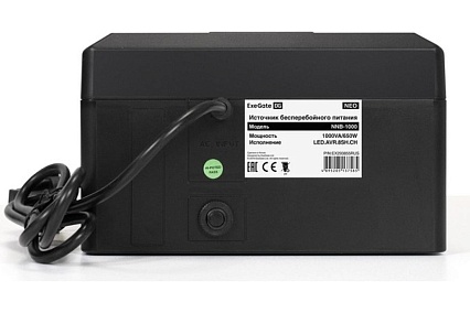 Источник бесперебойного питания Exegate NEO NNB-1000.LED.AVR.8SH.CH 1000VA 650W, LED, AVR, 8*Schuko, 4*USB-порта для зарядки, Black 293855