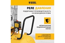 Воздушный компрессор Denzel ременной привод BCI3000-T/200, 3,0 кВт, 200 литров, 530 л/мин 58119