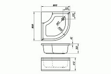 Поддон для душа Kolpa-San Quat Dixie 90x90