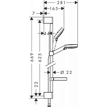 Душевой гарнитур Hansgrohe Crometta Vario 26553400 хром/белый