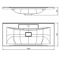 Раковина BelBagno Marino 100 BB1000/445-LV-MR-PR