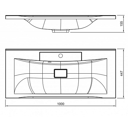 Раковина BelBagno Marino 100 BB1000/445-LV-MR-PR