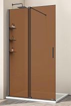 Душевая перегородка Vincea Walk-In VSW-1WSL120GSGM 120x200 вороненая сталь, янтарь
