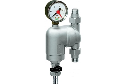 Фильтр FAR 100 мкм, с манометром, Max: 95 C, 25 бар. Поворотное соединение 1/2" НР (+ EPDM прокладка FD 8722 12 — 2 шт.) FA 39A4 1210087