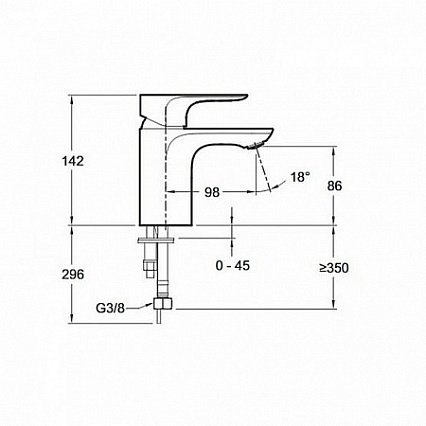 Смеситель для раковины Jacob Delafon Aleo E72277-4-CP