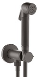 Гигиенический душ Bossini Nikita E37009B.073 черный матовый с прогрессивным смесителем, лейка металлическая