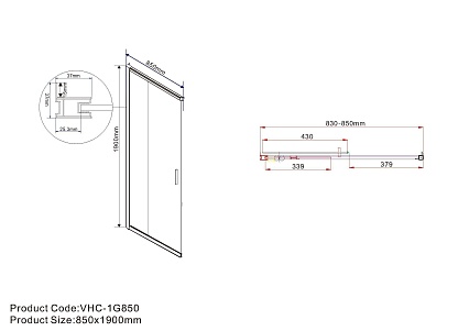 Душевой уголок Vincea Гарда (Garda) VSS-1G8510CL 100x85 хром, прозрачное