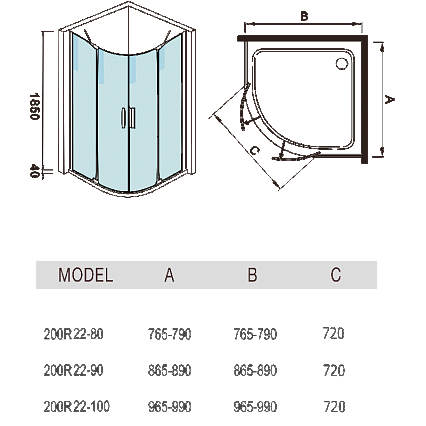 Душевой уголок WeltWasser WW200 R22 100x100 хром, прозрачное