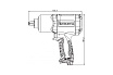Пневматический ударный гайковерт Thorvik AIW1268 1/2"DR 52198