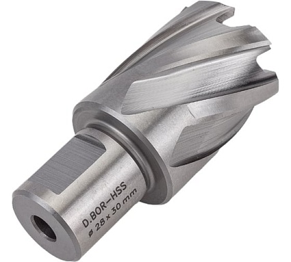 Сверло корончатое HSS по металлу (28х30/63 мм; Weldon 19) D.BOR CD-HSS-030-028-W