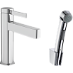 Смеситель для раковины Hansgrohe Finoris 110 76210000 гигиенический душ, донный клапан, хром